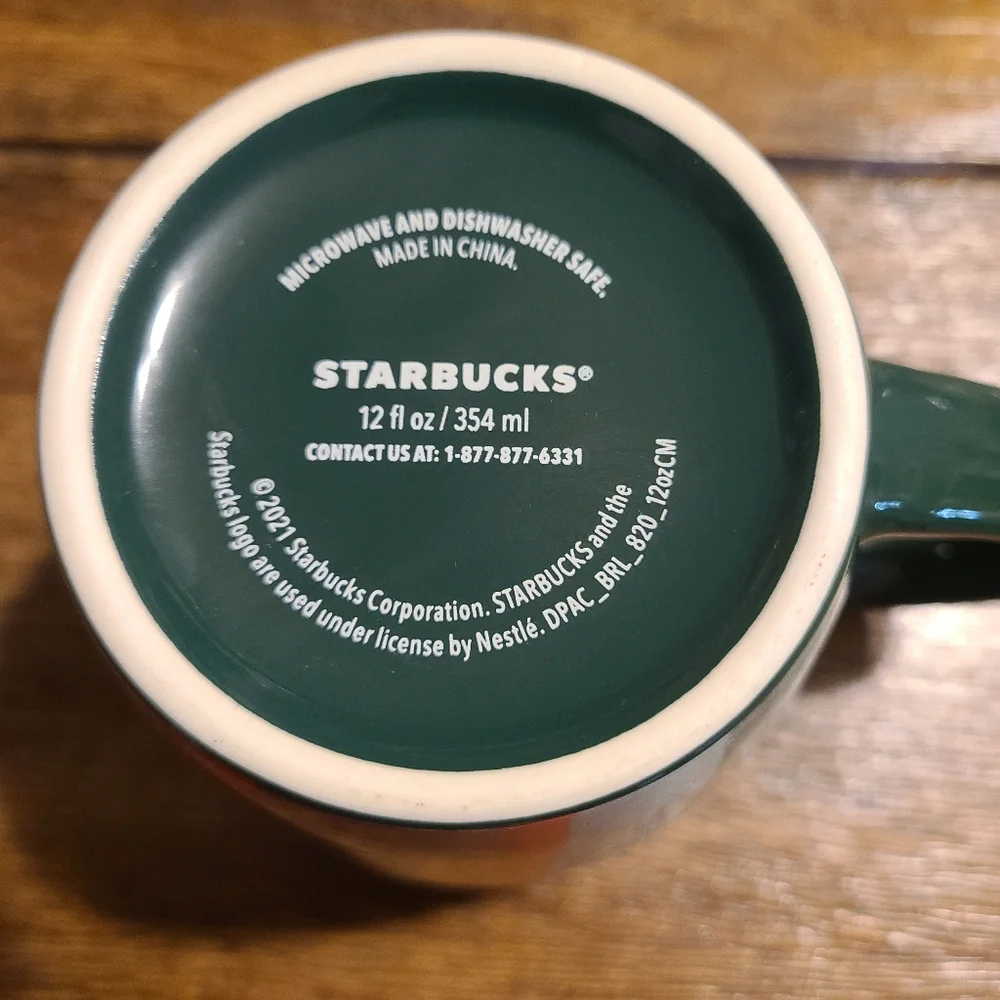 Starbucks Coffee Cup 12oz Holiday Green Red Purple Brushstroke 2021